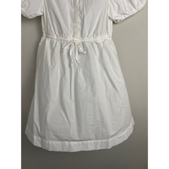 J.Crew Factory Petite collared short-sleeve tie-waist mini dress White 0P - Picture 7 of 15